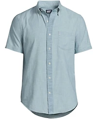Lands' End Men's Short Sleeve Button Down Chambray Shirt
