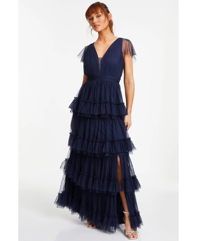 Quiz Women's Tule Tiered Maxi Dress