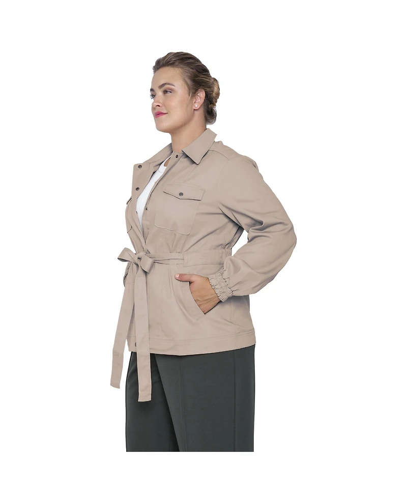 Women's Plus Snap Front Utility Anorak Jacket