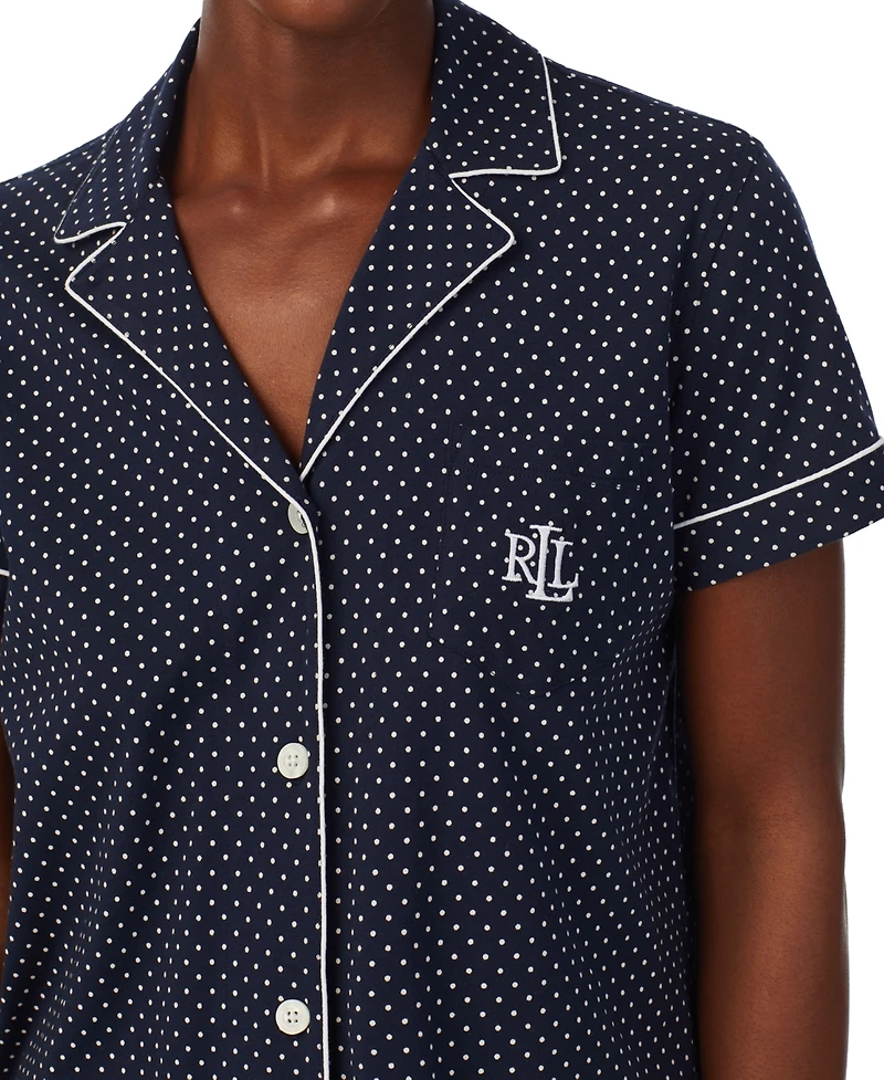 Lauren Ralph Lauren Women's 2-Pc. Notched-Collar Bermuda Pajamas Set