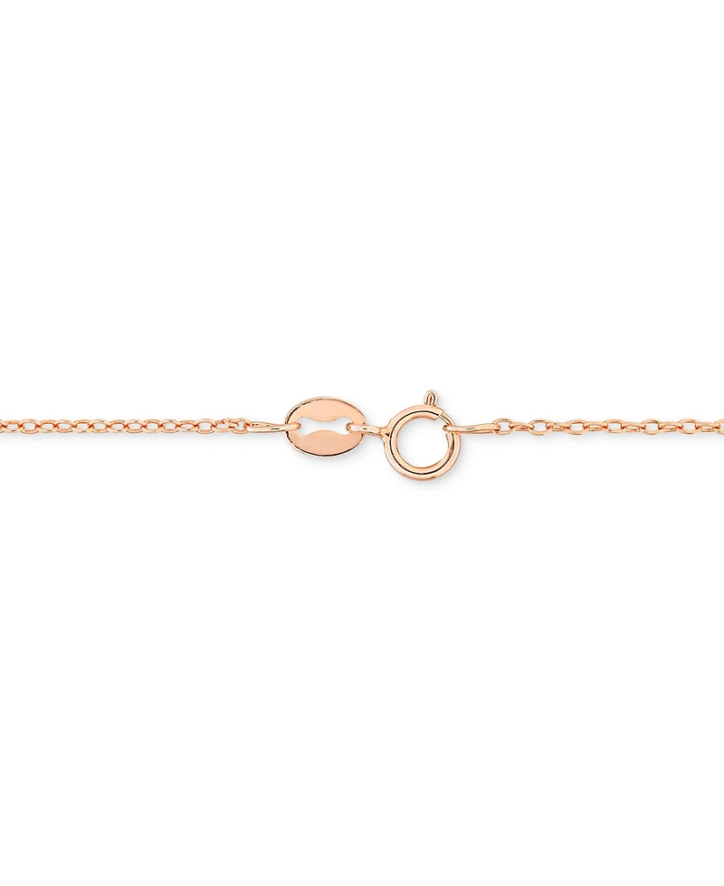 Pink Opal (5 ct. t.w.) Heart Bead Frame 17" Pendant Necklace in Rose-Plated Sterling Silver