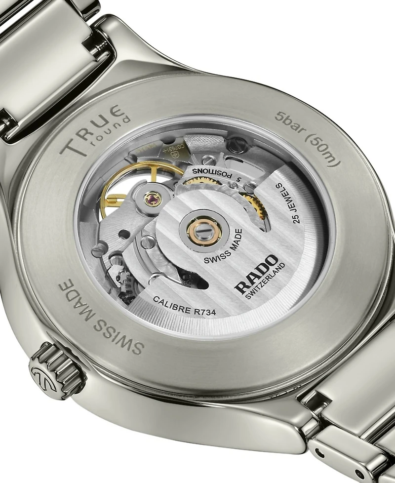 Rado Unisex Swiss Automatic True Gray Plasma Titanium Bracelet Watch 40mm