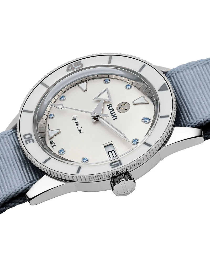 Rado Women's Swiss Automatic Captain Cook Stainless Steel Bracelet Watch 37mm Gift Set