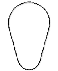 Esquire Men's Jewelry Black Spinel Beaded 22" Statement Necklace in Sterling Silver, Created for Macy's