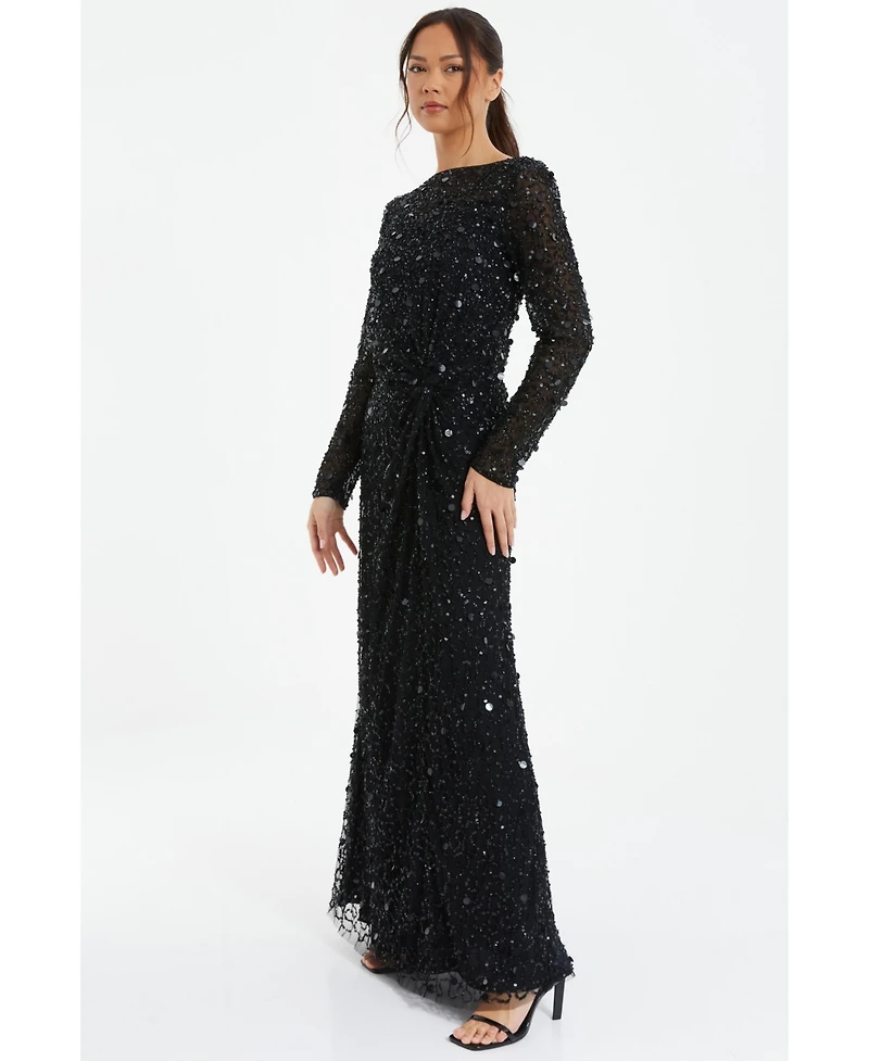 Quiz Women's Embellished Twist Detail Evening Dress