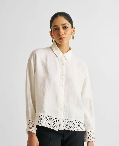 Button-down with Lace Shirt
