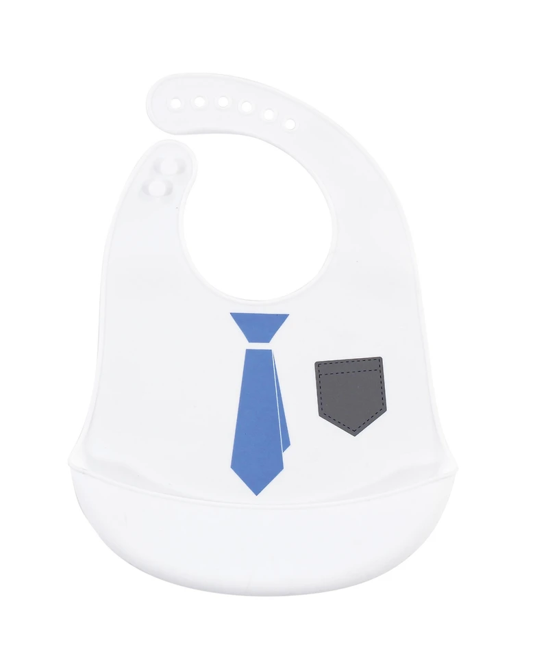 Hudson Baby Boys Hassle-Free Silicone Mealtime Bibs