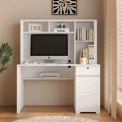 Streamdale Home Office Desk, Storage Workbench With Charging Station