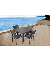 Infinity Modern 5-Piece Square Aluminum Outdoor Dining Set