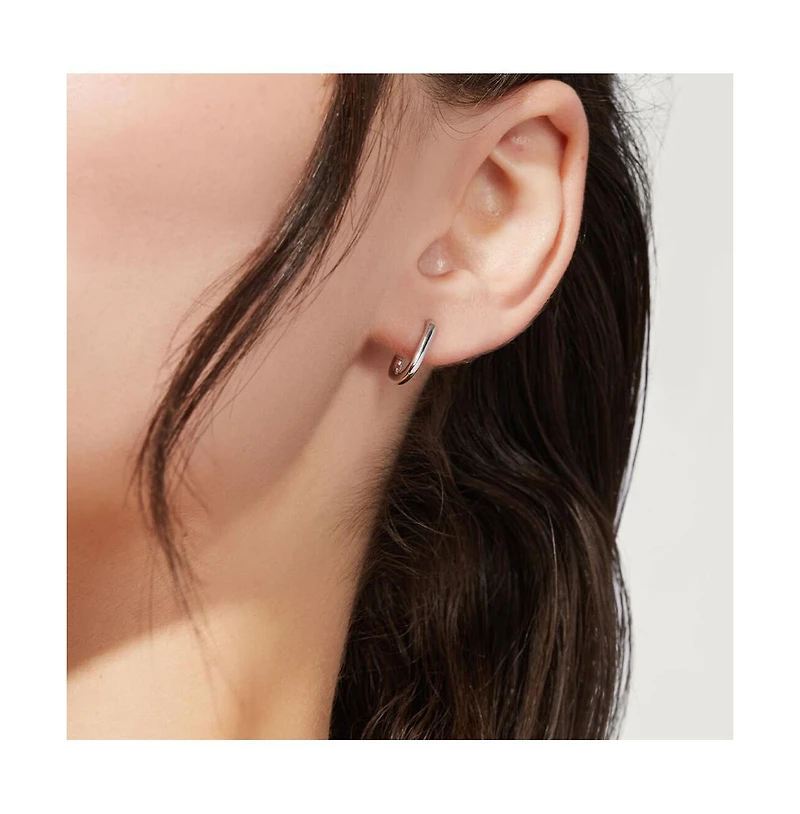 Ana Luisa Sterling Silver Elongated Mini Hoops - Rox Mini Silver