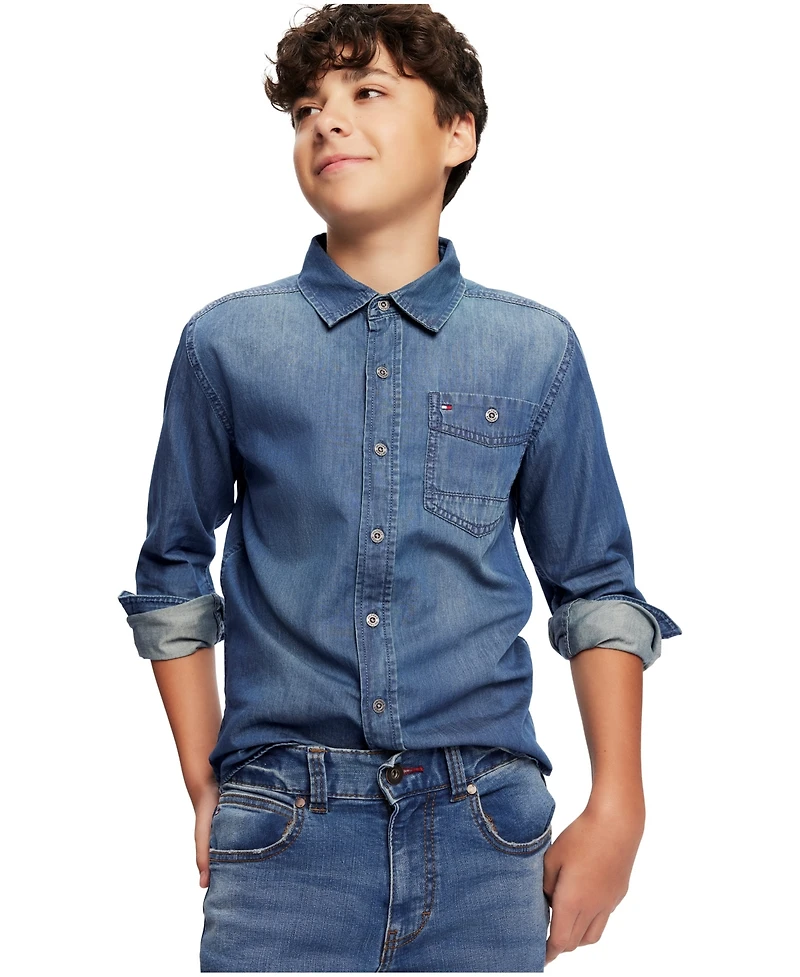 Tommy Hilfiger Toddler and Little Boys Button-Front Max Denim Shirt