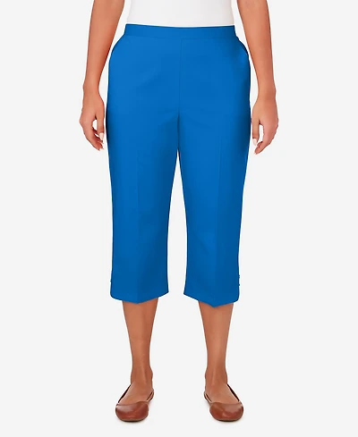 Alfred Dunner Women's Neptune Beach Pull-On Beach Capri Pants