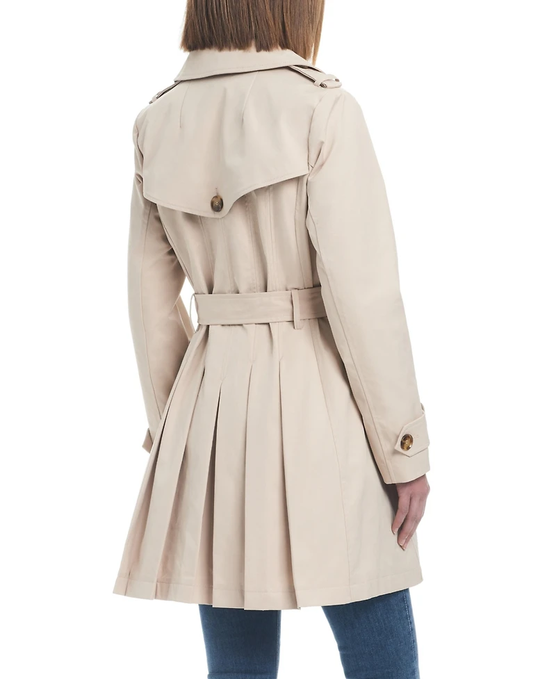 Kate Spade Women's Pleated Back Water-Resistant Trench Coat