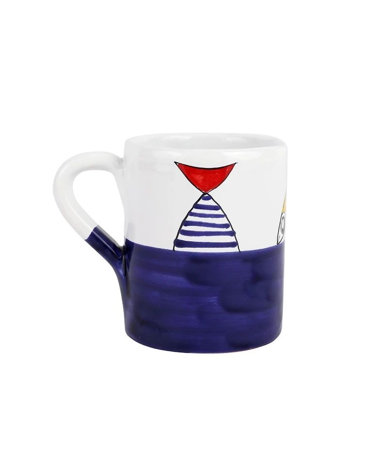 Vietri Pesce Pazzo Multicolor Swimming Fish Mug
