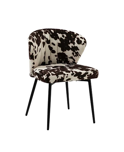 Dunten Contemporary Upholstery Accent Chair with Cowhide Pattern and Tufted Back