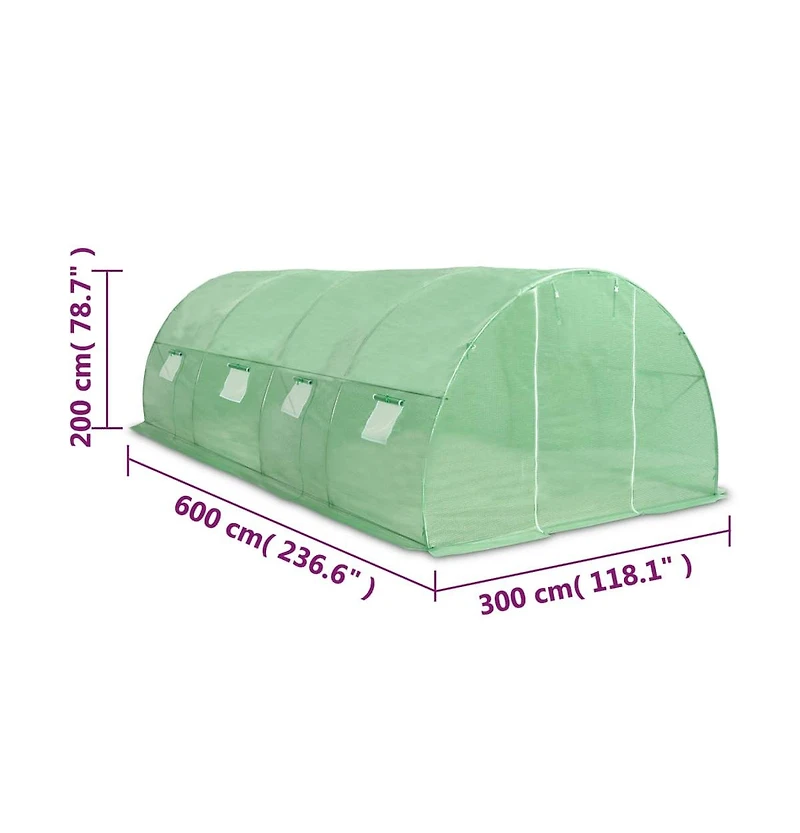 vidaXL Greenhouse 193.8 ft² 236.2"x118.1"x78.7"