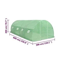 vidaXL Greenhouse 193.8 ft² 236.2"x118.1"x78.7"