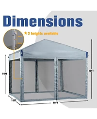 Aoodor Pop Up Canopy Tent with Removable Mesh Sidewalls, Portable Instant Shade Canopy with Roller Bag