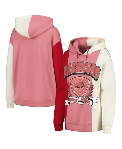 Women's Gameday Couture Cardinal Arkansas Razorbacks Hall of Fame Colorblock Pullover Hoodie