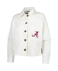 Women's Hype and Vice White Alabama Crimson Tide Corduroy Button-Up Jacket