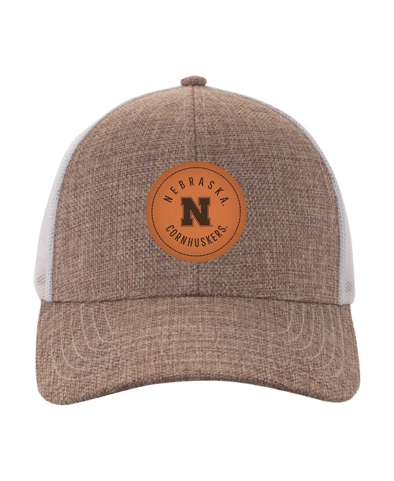 Men's Ahead Tan, White Nebraska Huskers Pregame Adjustable Hat