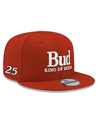 Men's New Era Scarlet Hendrick Motorsports Budweiser 9FIFTY Adjustable Snapback Hat