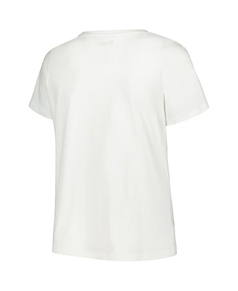 Women's Profile White Notre Dame Fighting Irish Plus Arch Over Logo Scoop Neck T-shirt