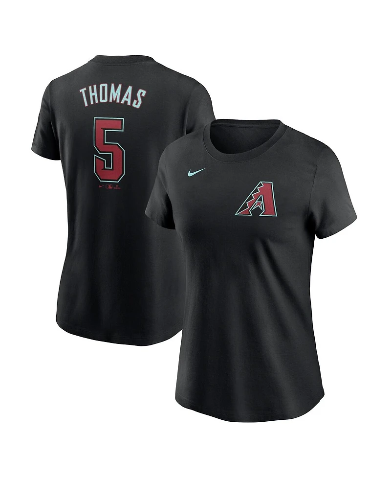 Women's Nike Alek Thomas Black Arizona Diamondbacks 2024 Fuse Name and Number T-shirt