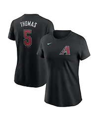 Women's Nike Alek Thomas Black Arizona Diamondbacks 2024 Fuse Name and Number T-shirt