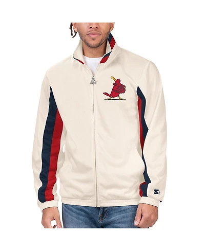Men's Starter Cream St. Louis Cardinals Rebound Cooperstown Collection Full-Zip Track Jacket