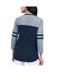 Women's G-iii 4Her by Carl Banks Deep Sea Blue Seattle Kraken Play The Game 3/4-Sleeve T-shirt