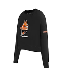 Women's Pro Standard Black Philadelphia Flyers Mascot Crewneck Pullover Sweatshirt