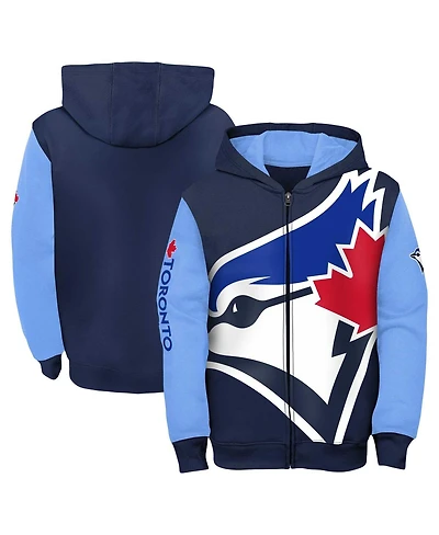 Big Boys Outerstuff Navy, Light Blue Toronto Jays Postcard Full-Zip Hoodie Jacket
