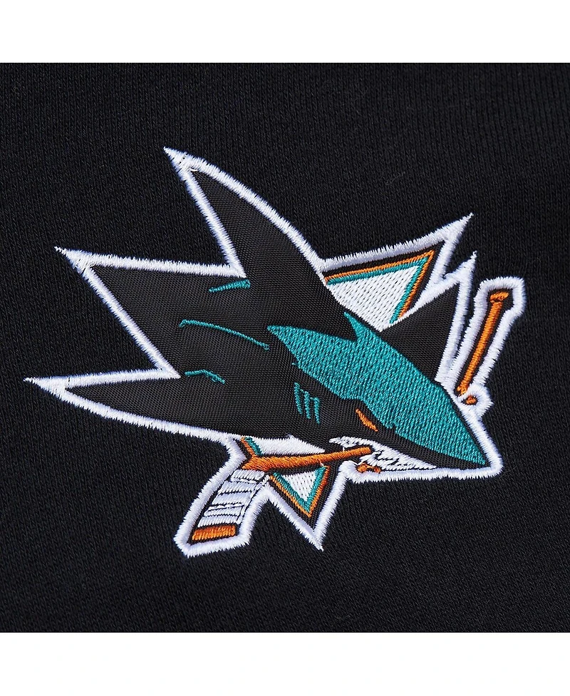 Men's Mitchell & Ness Black San Jose Sharks Head Coach Pullover Hoodie