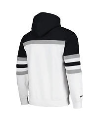 Men's Mitchell & Ness White, Black Los Angeles Kings Head Coach Pullover Hoodie