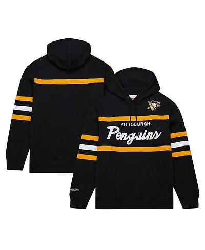 Men's Mitchell & Ness Black Pittsburgh Penguins Head Coach Pullover Hoodie