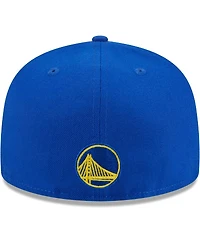 Men's New Era Royal Golden State Warriors Game Day Hollow Logo Mashup 59FIFTY Fitted Hat