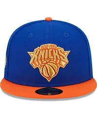 Men's New Era Blue, Orange York Knicks Gameday Gold Pop Stars 59FIFTY Fitted Hat