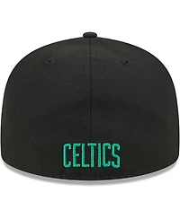 Men's New Era Kelly Green, Black Boston Celtics Gameday Wordmark 59FIFTY Fitted Hat