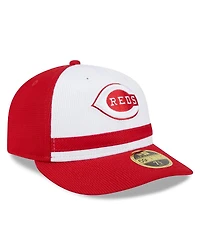 Men's New Era White Cincinnati Reds 2024 Batting Practice Low Profile 59FIFTY Fitted Hat