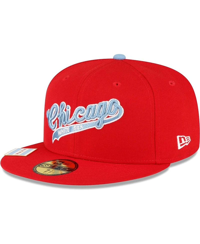 Men's New Era Red Chicago White Sox City Flag 59FIFTY Fitted Hat