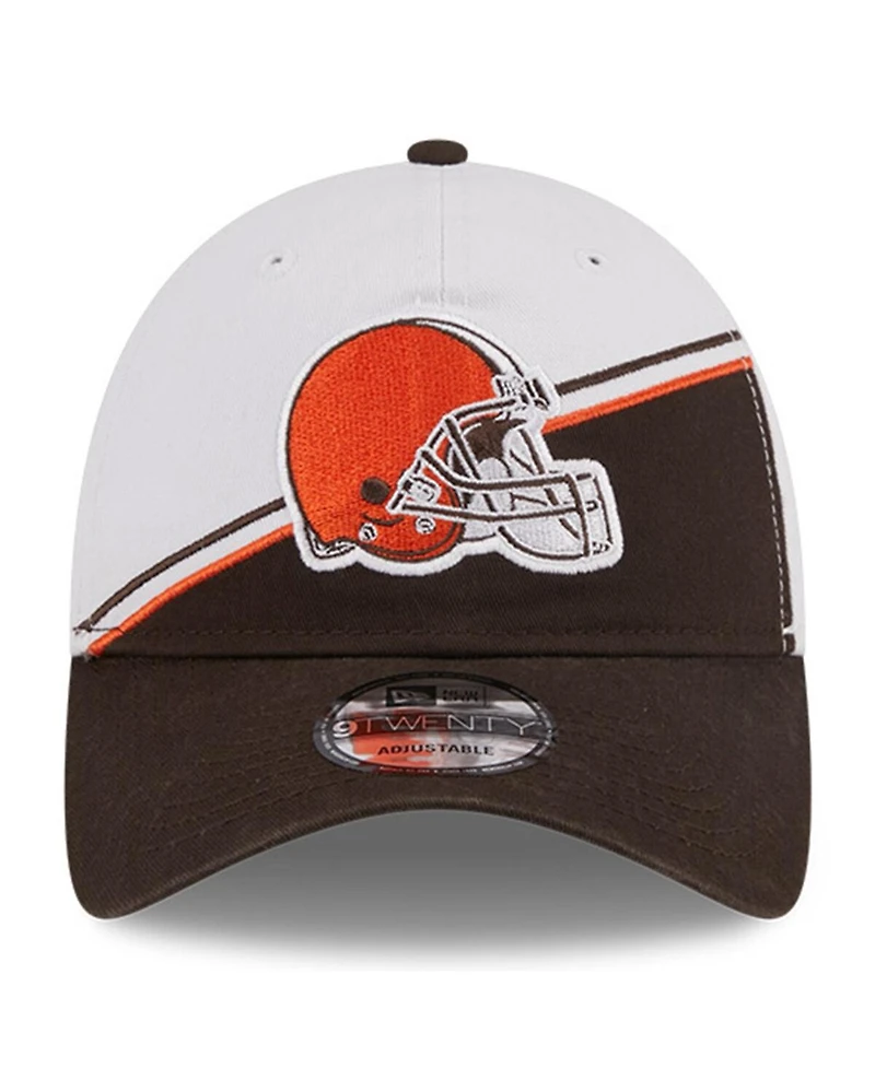 Men's New Era White, Brown Cleveland Browns 2023 Sideline 9TWENTY Adjustable Hat