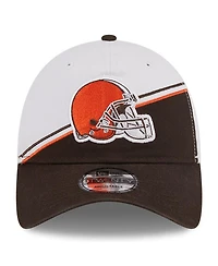 Men's New Era White, Brown Cleveland Browns 2023 Sideline 9TWENTY Adjustable Hat
