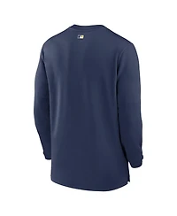 Men's Nike Navy Milwaukee Brewers Authentic Collection Game Time Performance Quarter-Zip Top