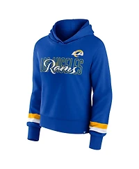 Women's Fanatics Royal Los Angeles Rams Over Under Pullover Hoodie