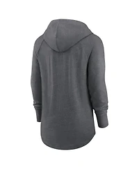 Women's Nike Heather Charcoal Chicago Bears Raglan Funnel Neck Pullover Hoodie