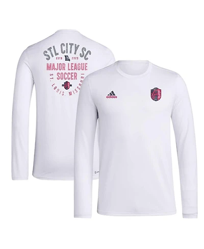 Men's adidas White Distressed St. Louis City Sc Local Stoic Long Sleeve T-shirt
