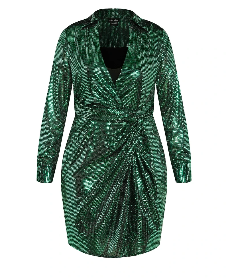 Plus Sequin Glow Dress