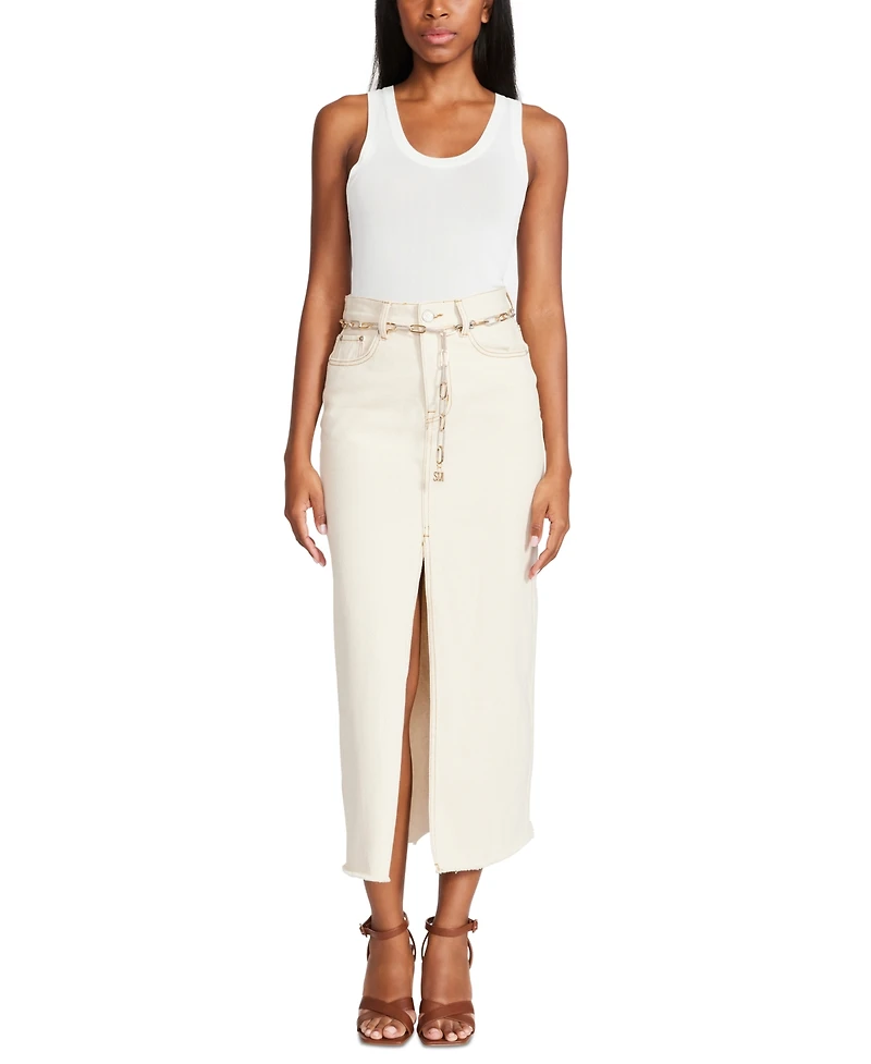 Steve Madden Women's Two-Tone Paperclip Chain Belt