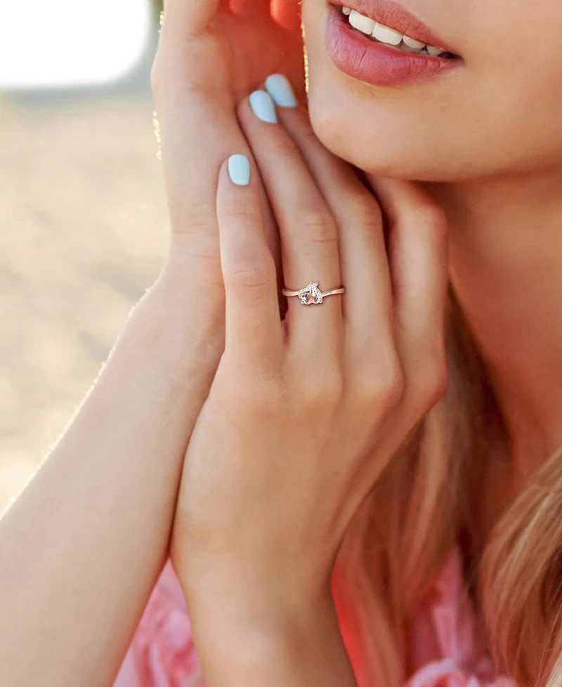 Morganite (5/8 ct. t.w.) & Diamond Accent Heart Ring 18k Rose Gold Flash-Plated Sterling Silver
